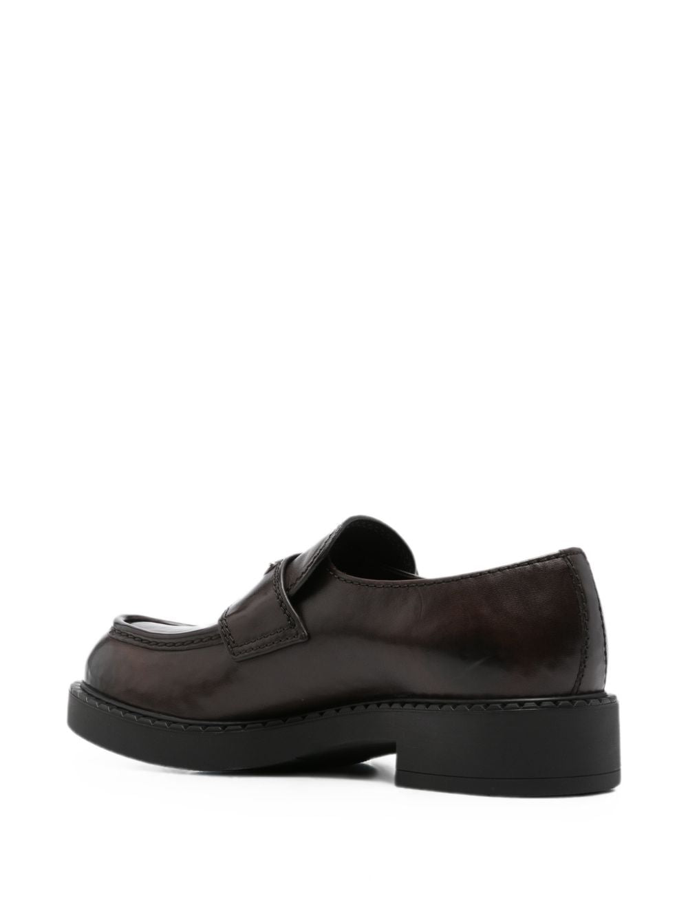 Prada Men Chocolate Leather Loafers