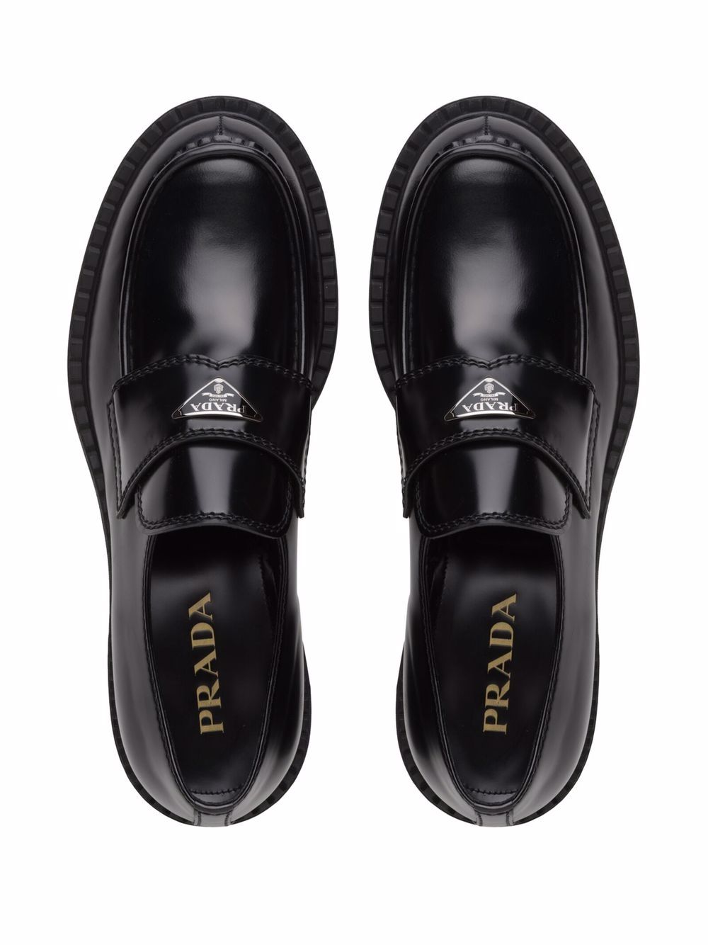 Prada Men Chocolate Leather Loafers PRADA