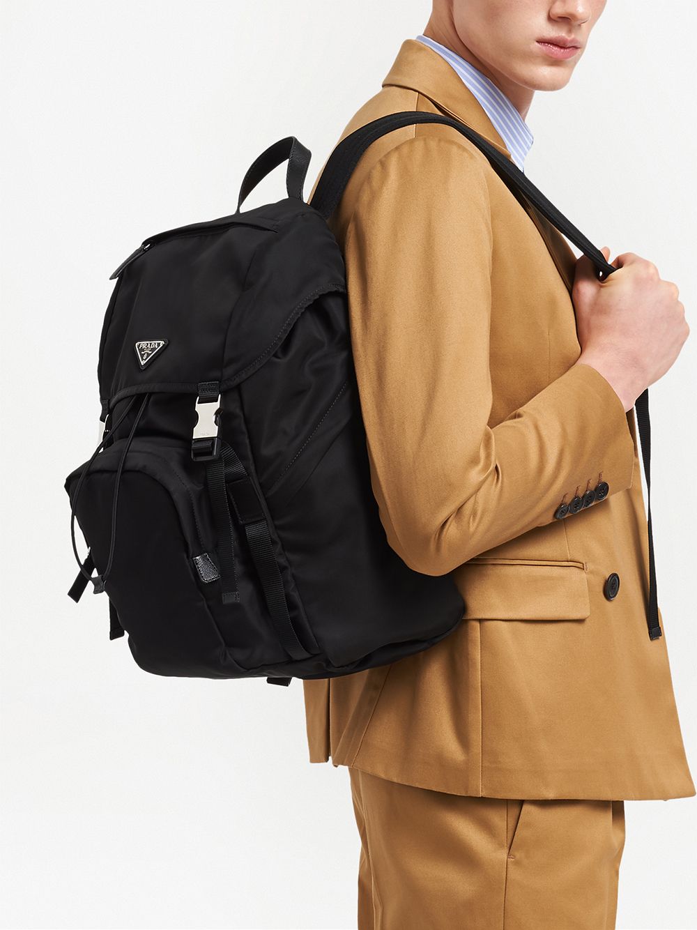 Prada Men Re-Nylon Amd Saffiano Backpack PRADA