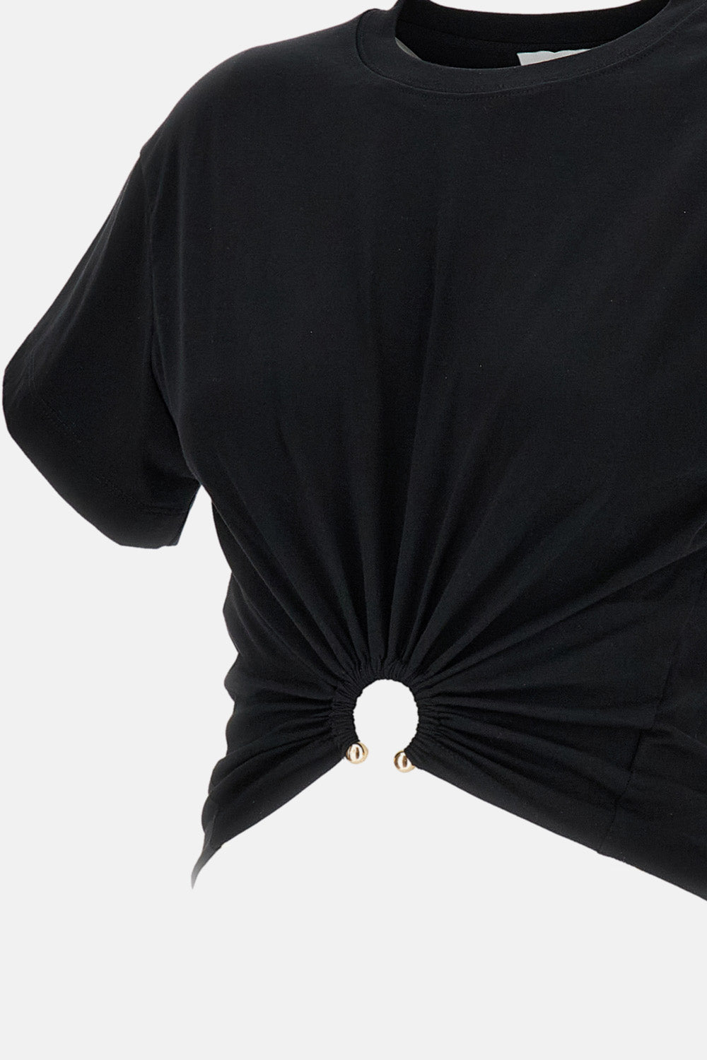 Rabanne Women Withe T-Shirt With Piercing PACO RABANNE