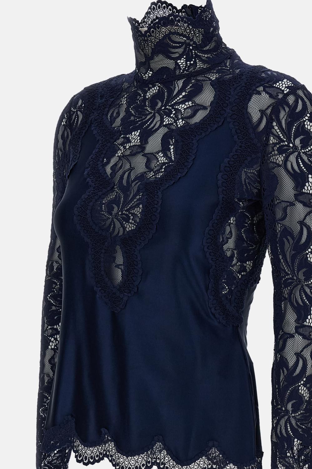 Rabanne Women Long Sleeved Lace Top PACO RABANNE