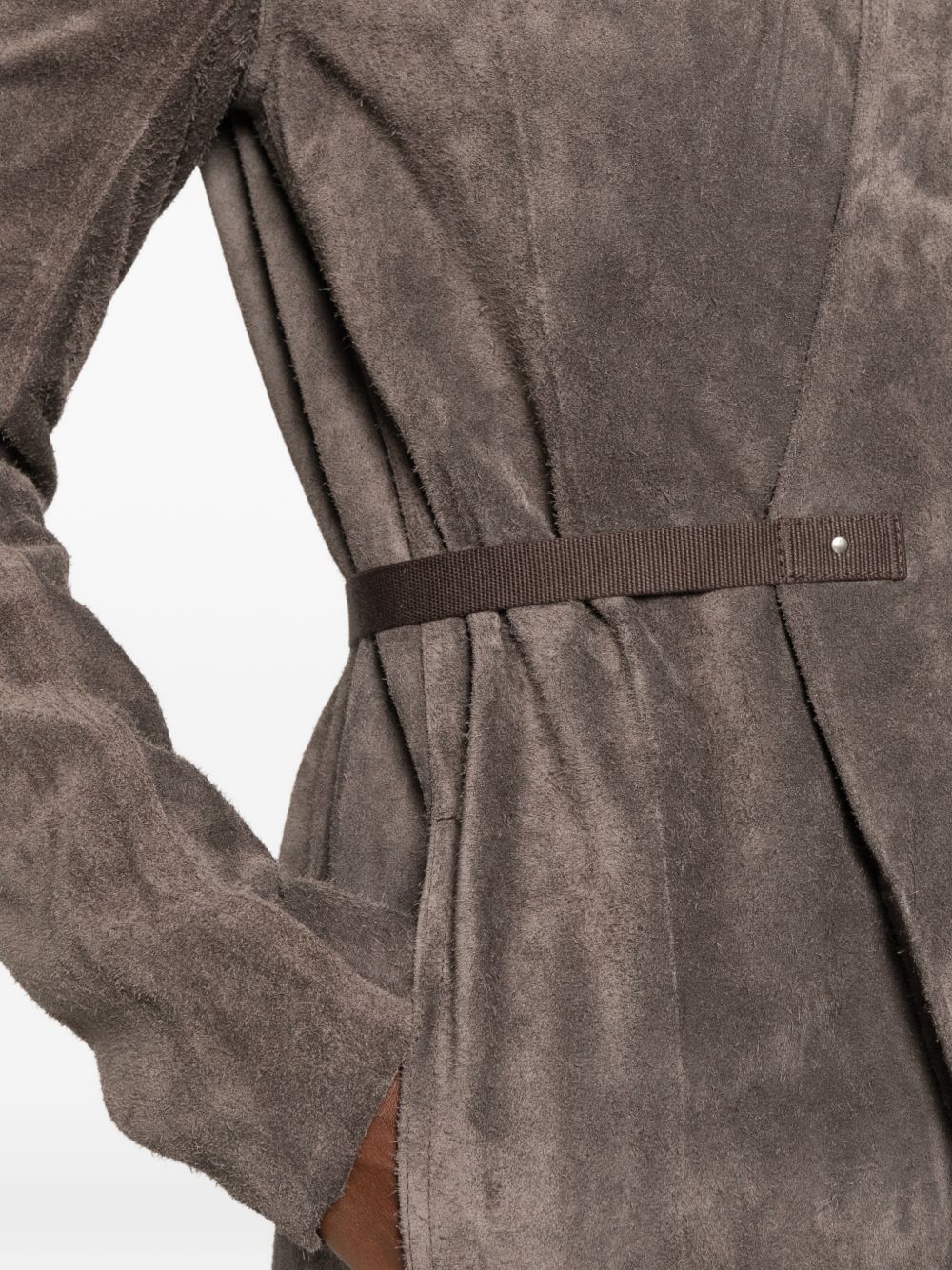 Rick Owens Women Leather Long Coat RICK OWENS