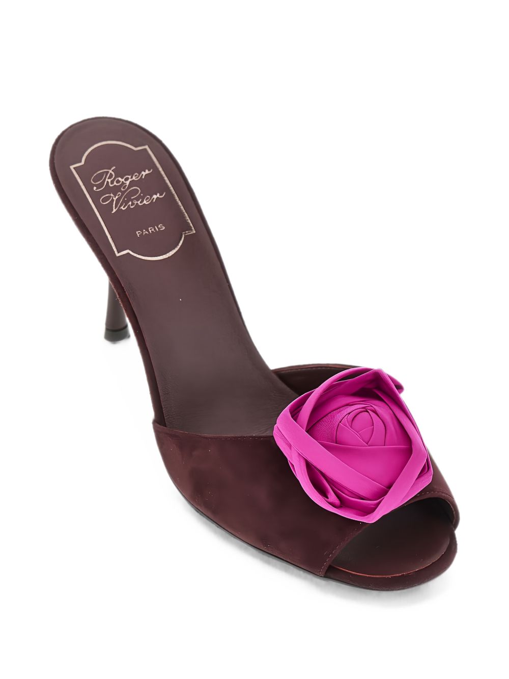 Roger Vivier Women Epine Rose Leather Mules ROGER VIVIER