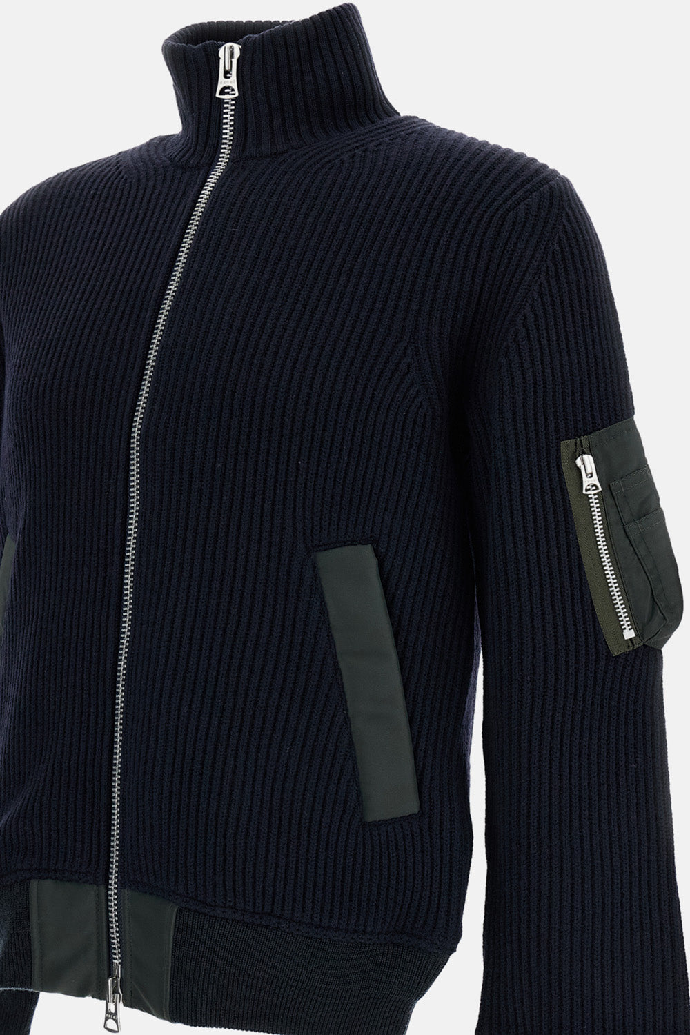Sacai Men Wool Knit Fisherman Cardigan SACAI