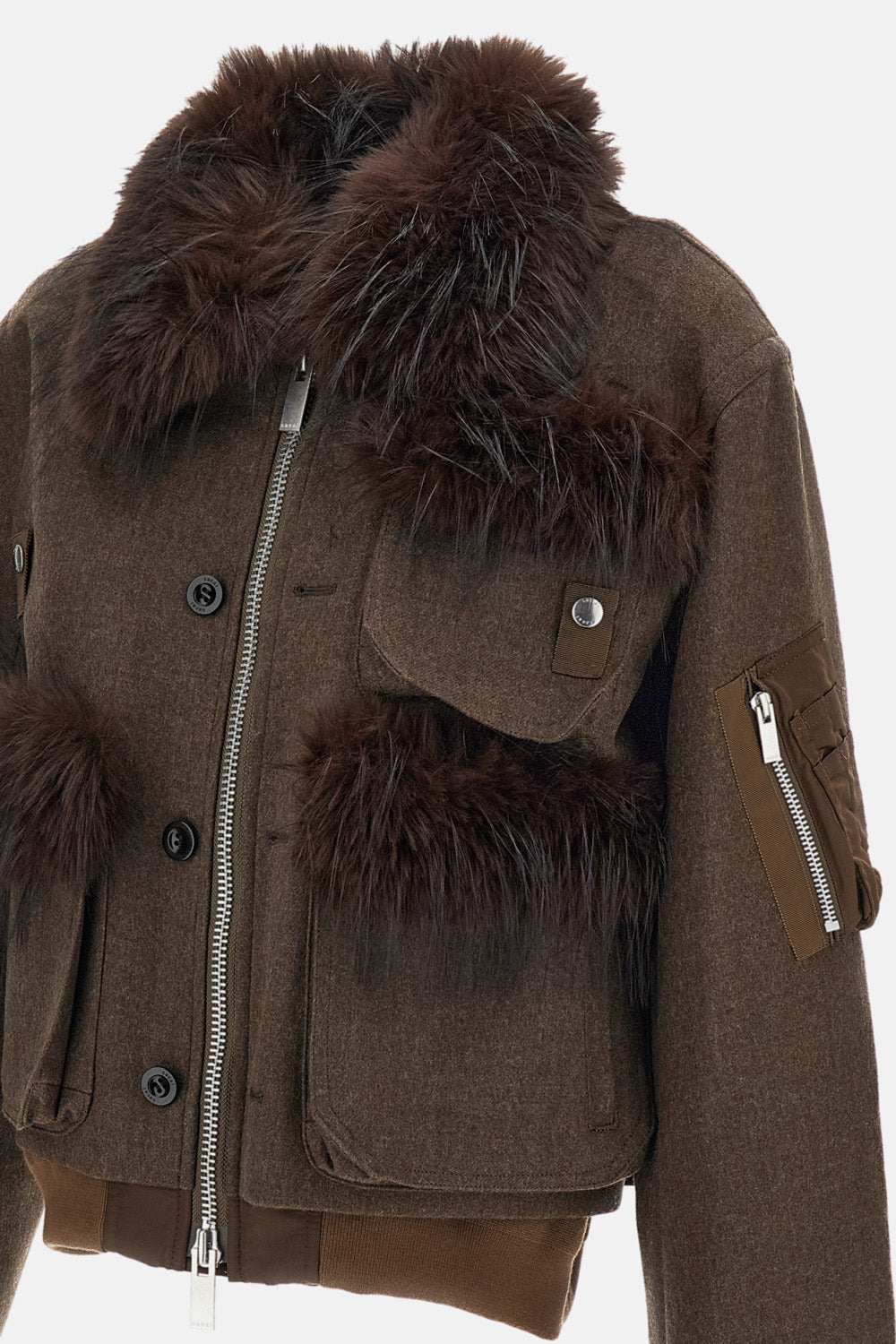 Sacai Women Wool Melton Blouson SACAI