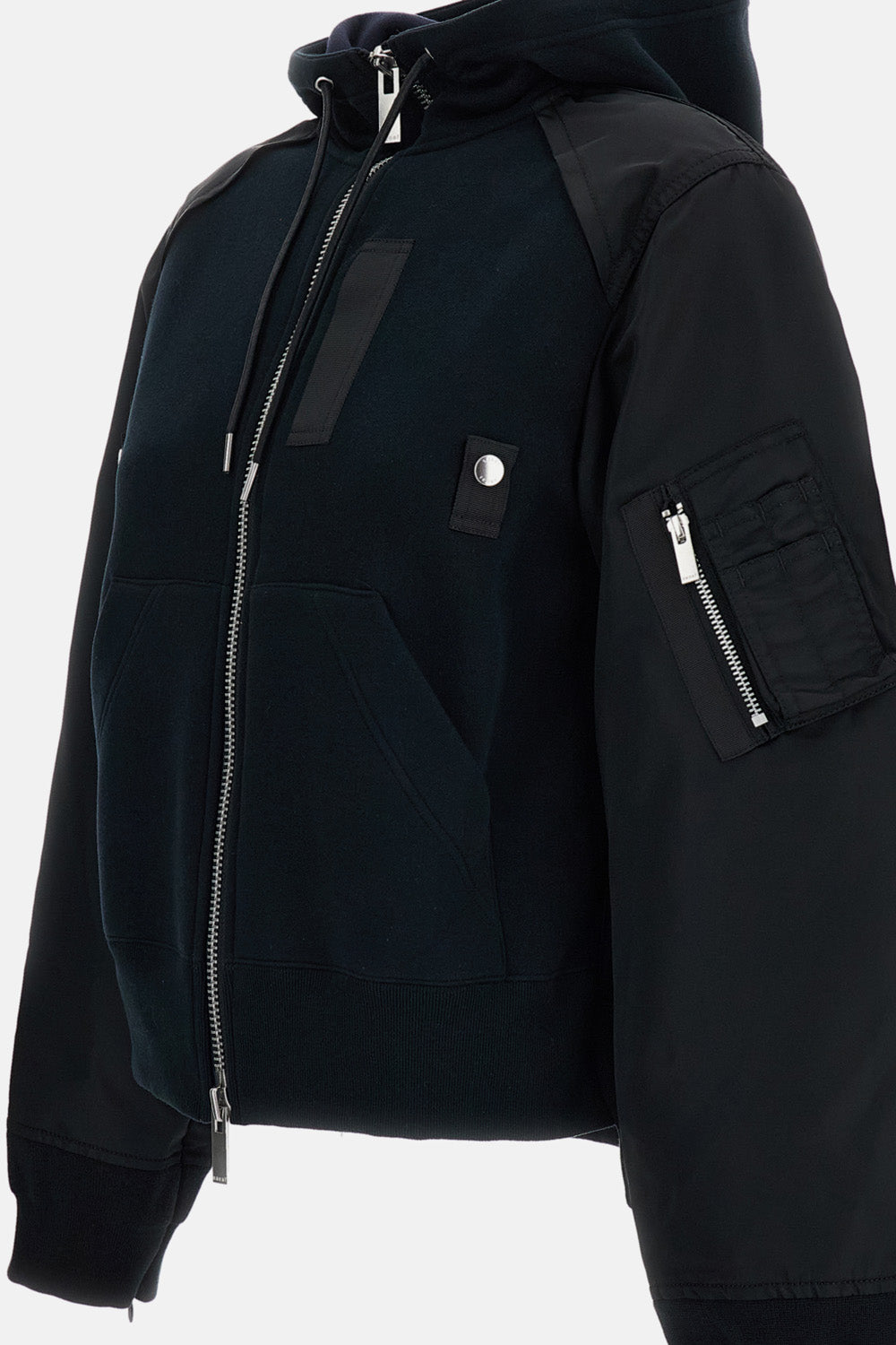 Sacai Women Sponge Sweat X Nylon Twill Hoodie SACAI