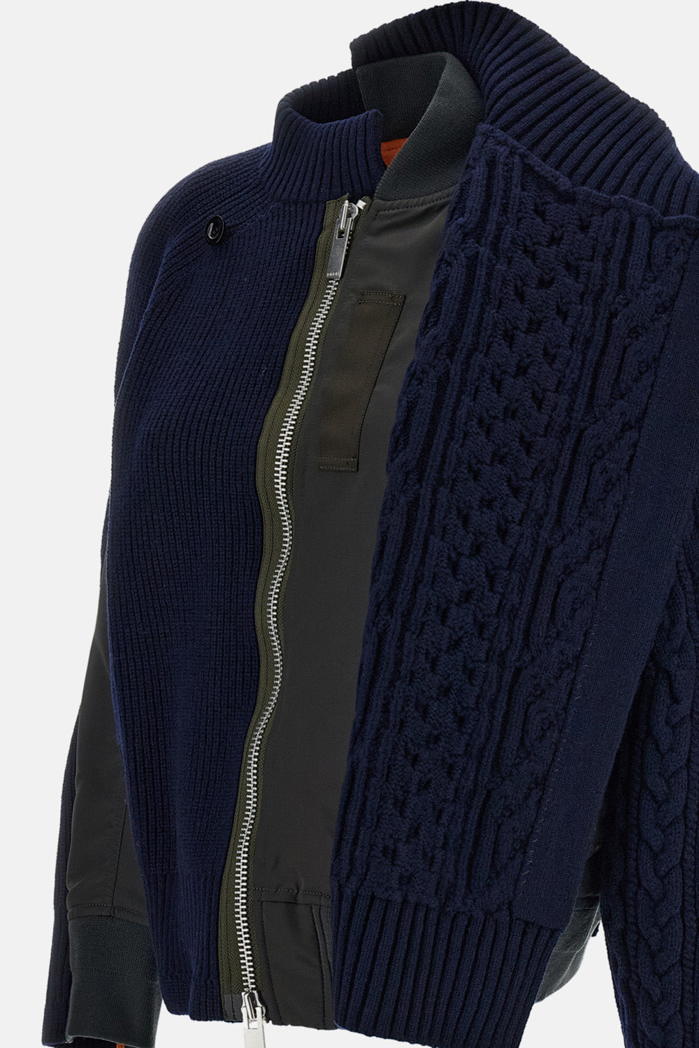 Sacai Women Nylon Twill X Wool Knit Blouson SACAI