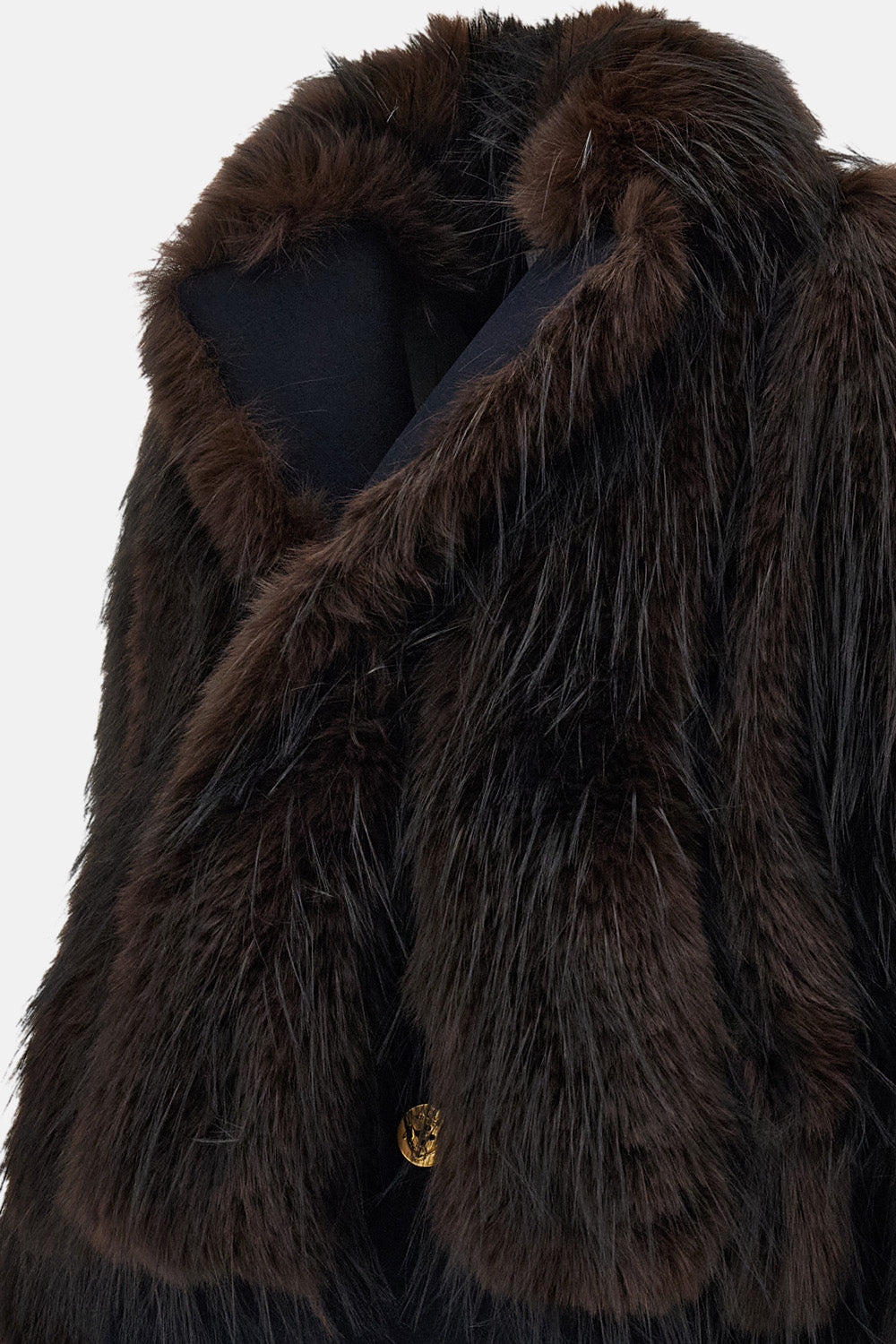 Sacai Women Wool Melton X Faux Fur Jacket
