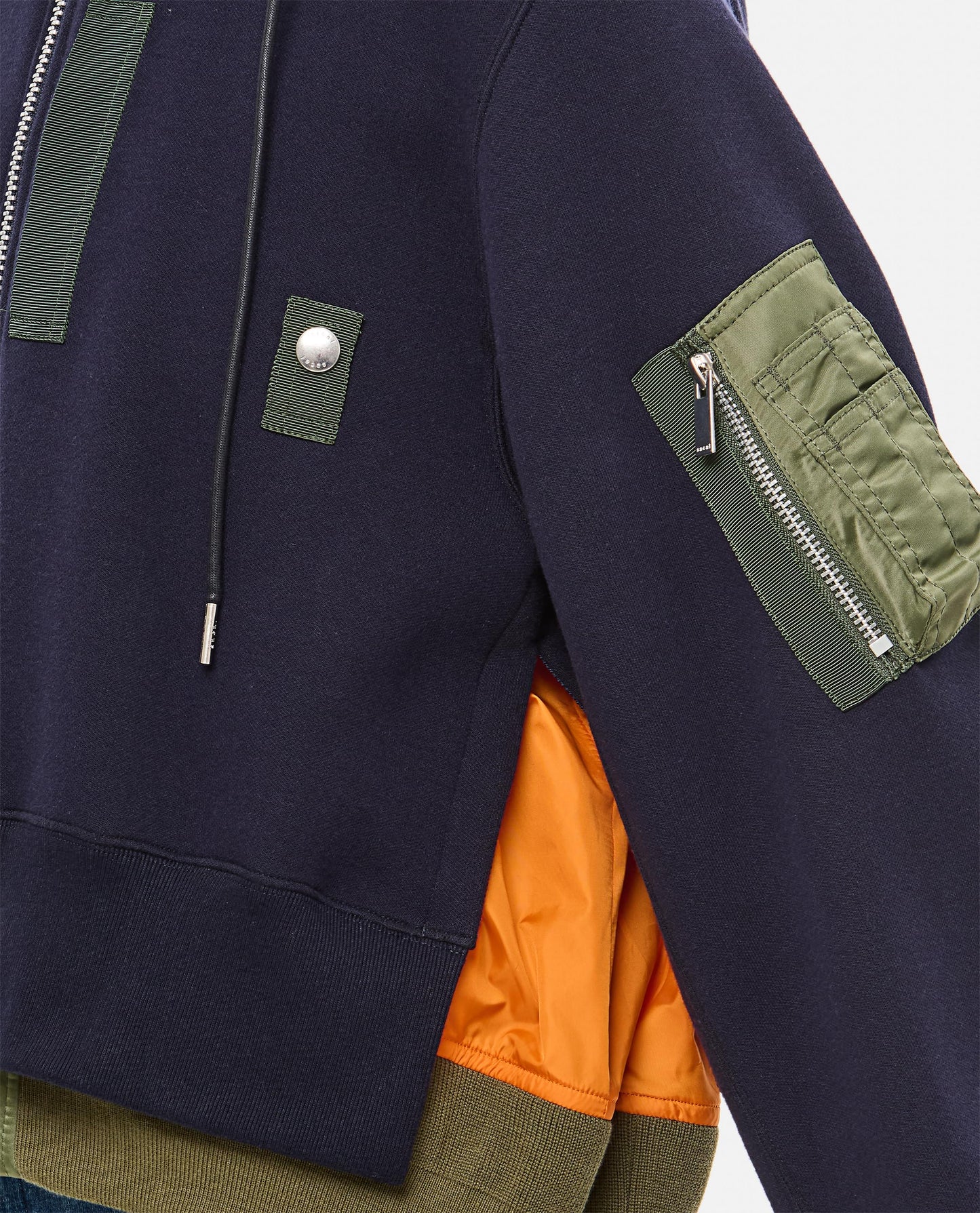 Sacai Women Sponge Sweat X Nylon Twill Hoodie SACAI