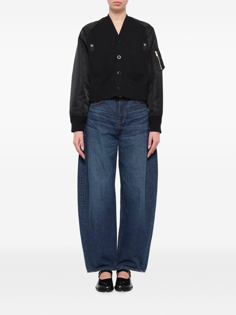Sacai Women Cotton And Nylon Cardigan SACAI