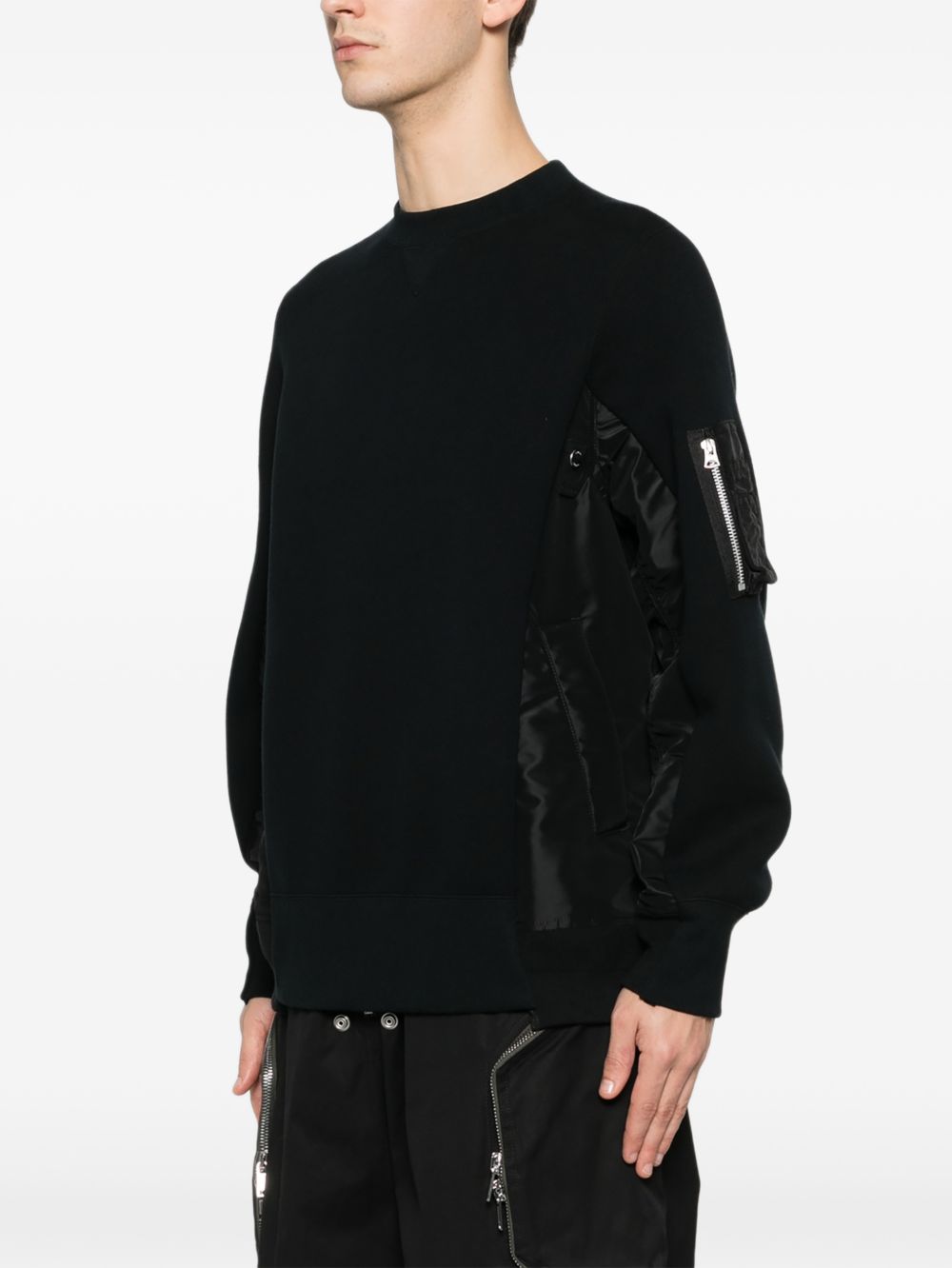 Sacai Men Nylon And Cotton Sweater SACAI