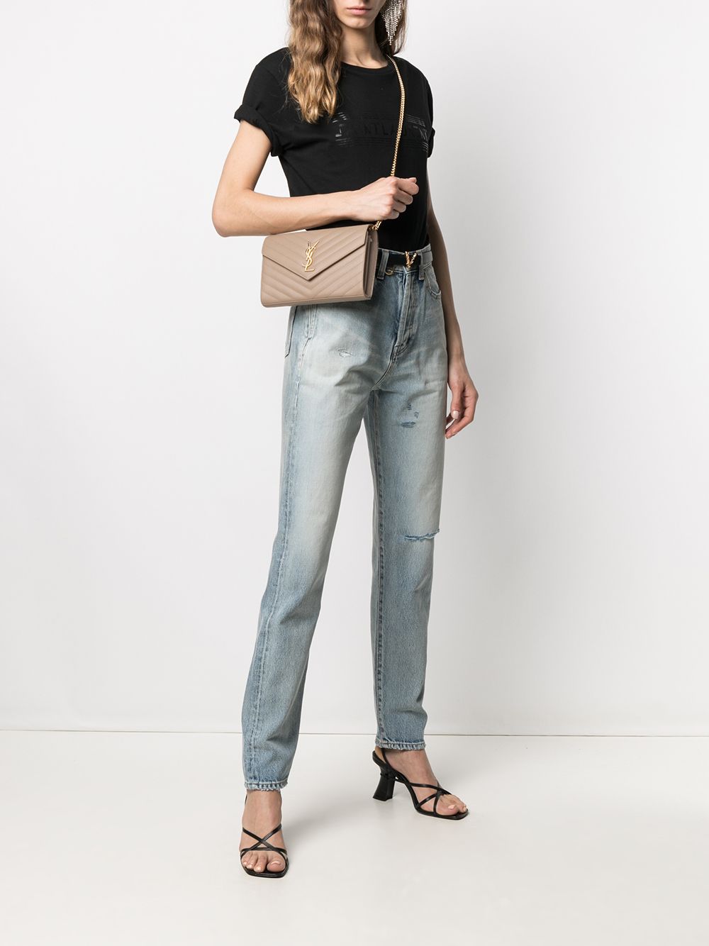 Saint Laurent Women Cassandre Leather Wallet On Chain SAINT LAURENT