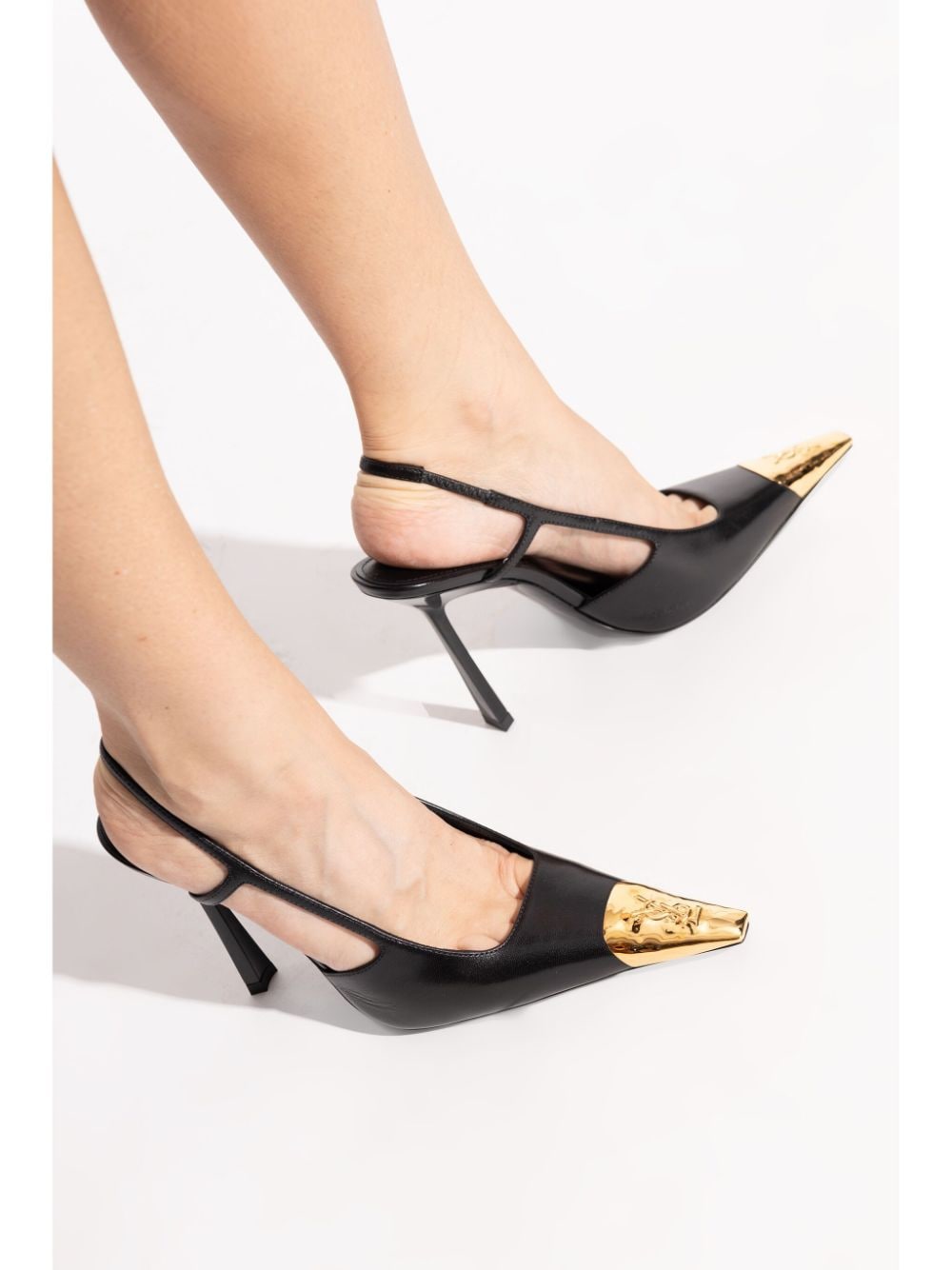 Saint Laurent Women Jeanne Leather Slingback Pumps SAINT LAURENT