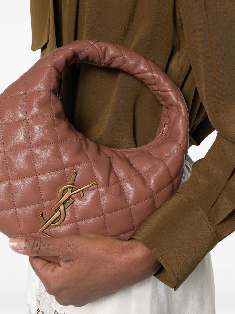 Saint Laurent Women Icarino Leather Hobo Bag SAINT LAURENT