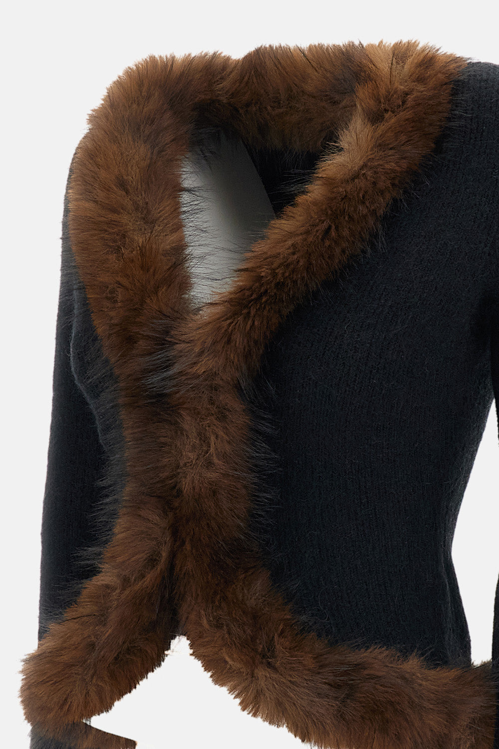 Self-Portrait Women Faux Fur Knit Cardigan H SELF-PORTRAIT