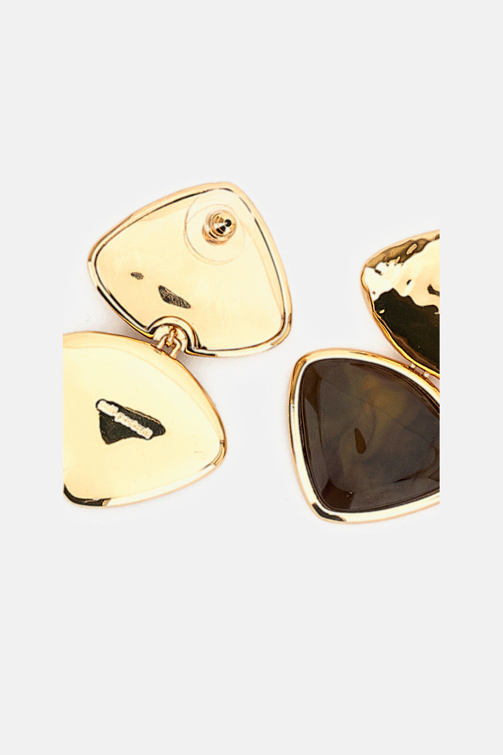 Self-Portrait Women Mottled Gold Brown Enamel Earring SELF-PORTRAIT