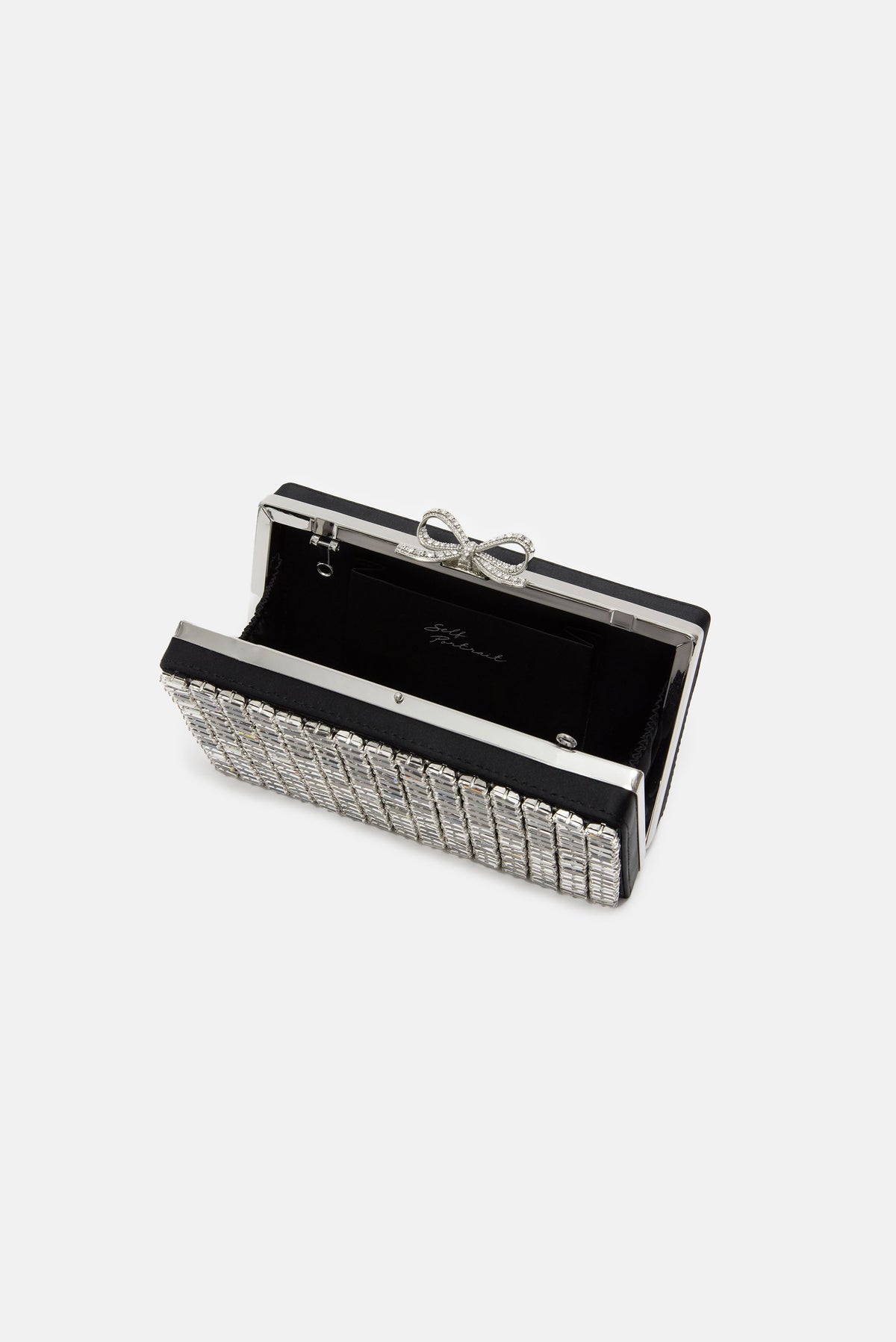 Self-Portrait Women Silver Chainmail Clutch Bag SELF-PORTRAIT