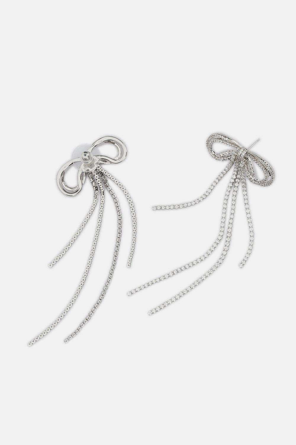 Self-Portrait Women Double Crystal Bow Earrings SELF-PORTRAIT