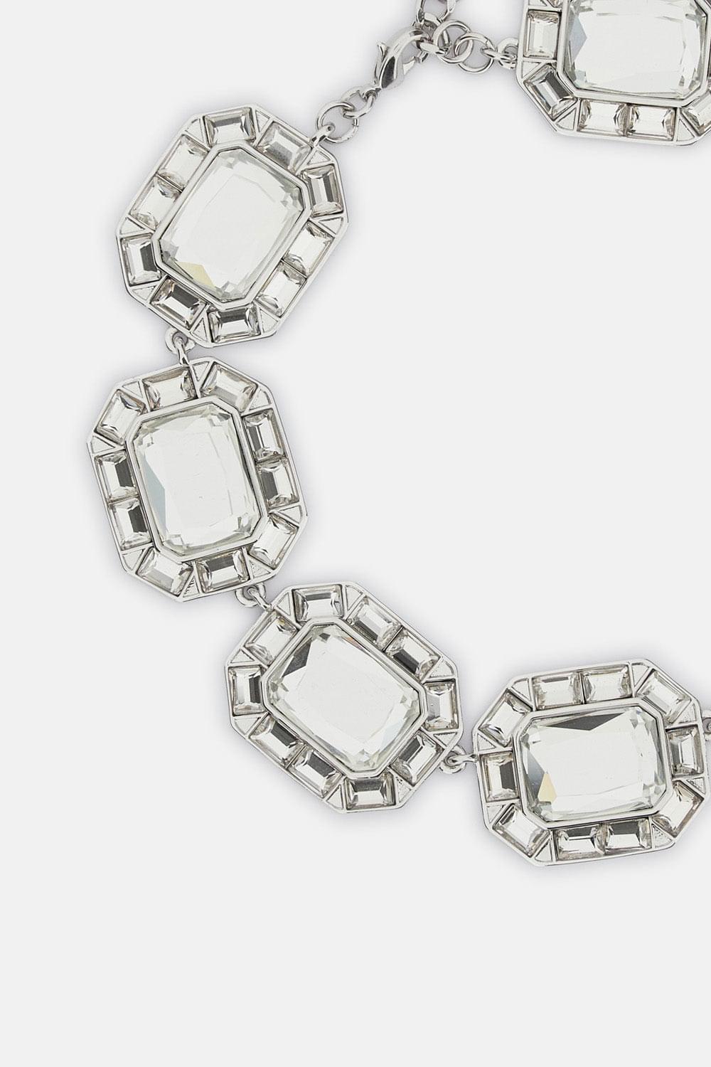 Self-Portrait Women Silver Crystal Necklace SELF-PORTRAIT
