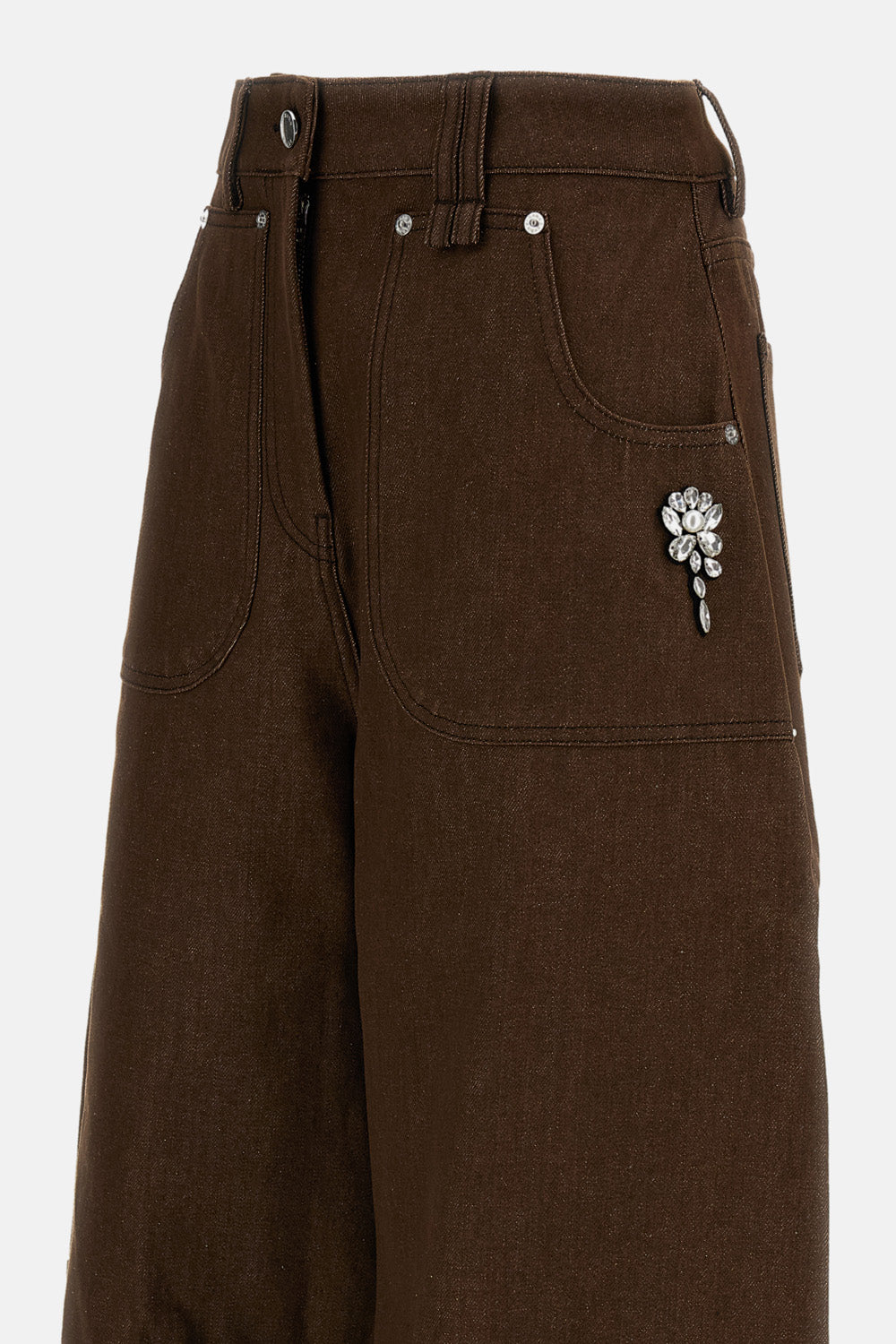Simone Rocha Women Wide Leg Utility Curve Jeans W/ Emb SIMONE ROCHA