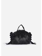 Simone Rocha Women Mini Faux Fur Double Ribbon Rosette Embroidered Bag SIMONE ROCHA