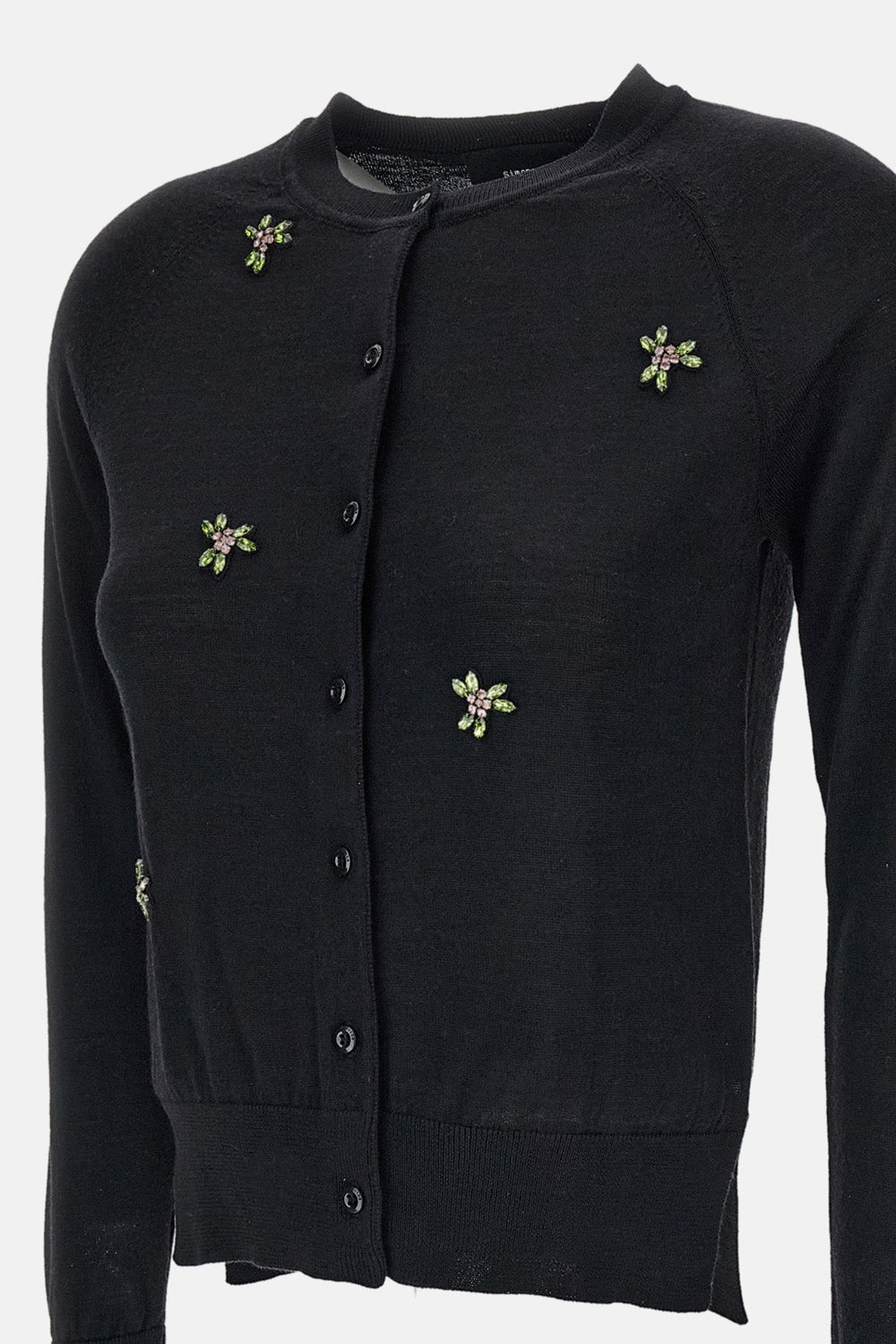 Simone Rocha Women Classic Merino Silk Cardigan W/ Turbo Embellishments SIMONE ROCHA