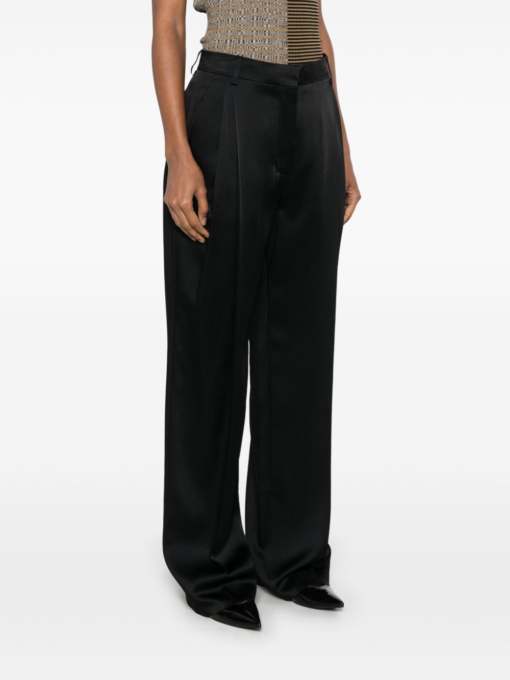 Stella Mccartney Women Pleated Satin Trousers STELLA MCCARTNEY