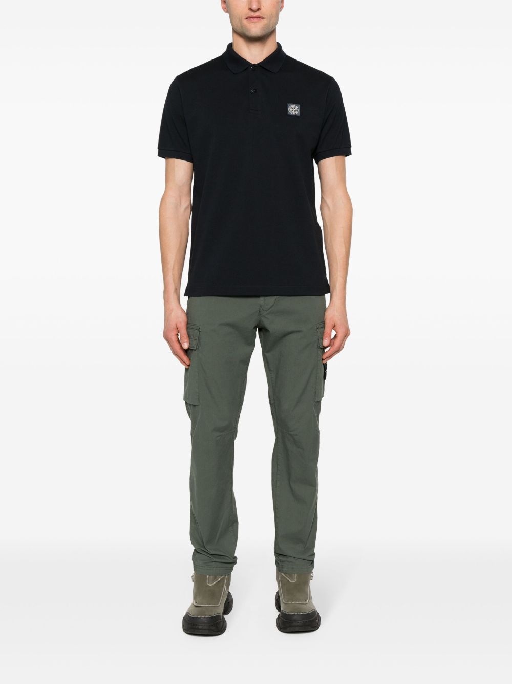 Stone Island Men Logo Cotton Polo Shirt