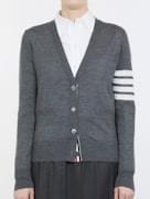 Thom Browne Women V-Neck Cardigan W/ 4 Bar THOM BROWNE
