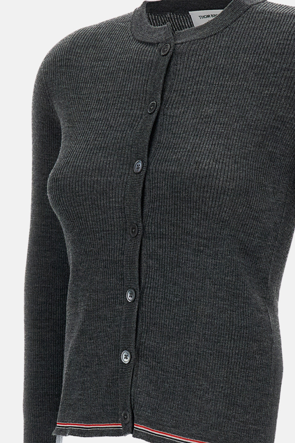 Thom Browne Women Rib-Stitch Merino Wool Cardigan THOM BROWNE