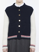 Thom Browne Women Ribbed Cachemire Cardigan THOM BROWNE
