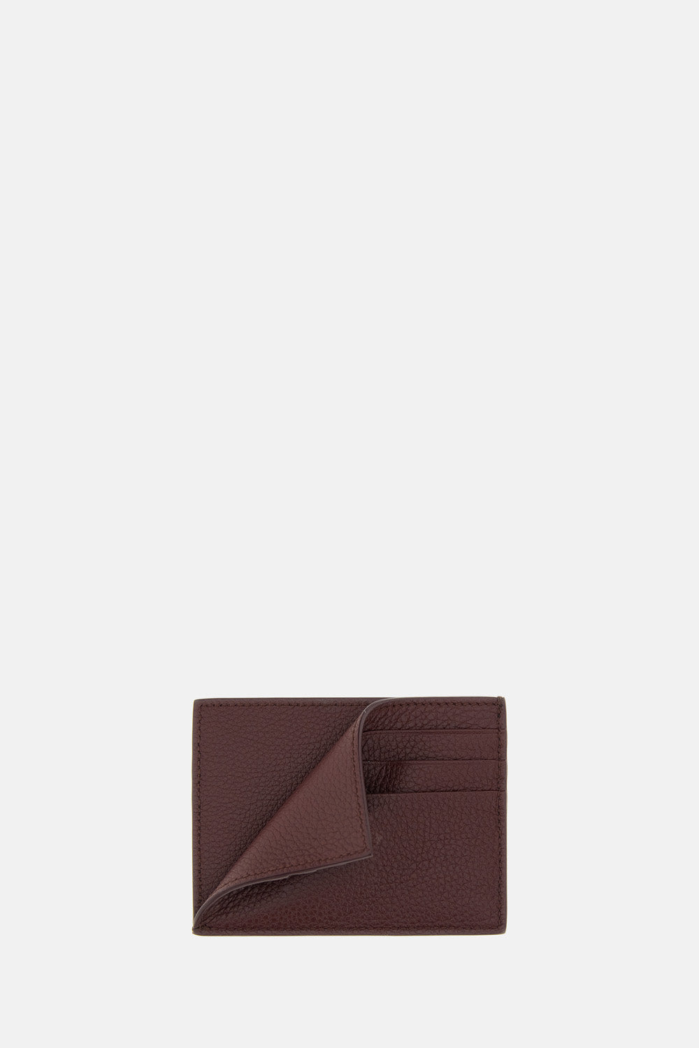 Thom Browne Men Single Card Holder Soft Pebble Grain Leather THOM BROWNE