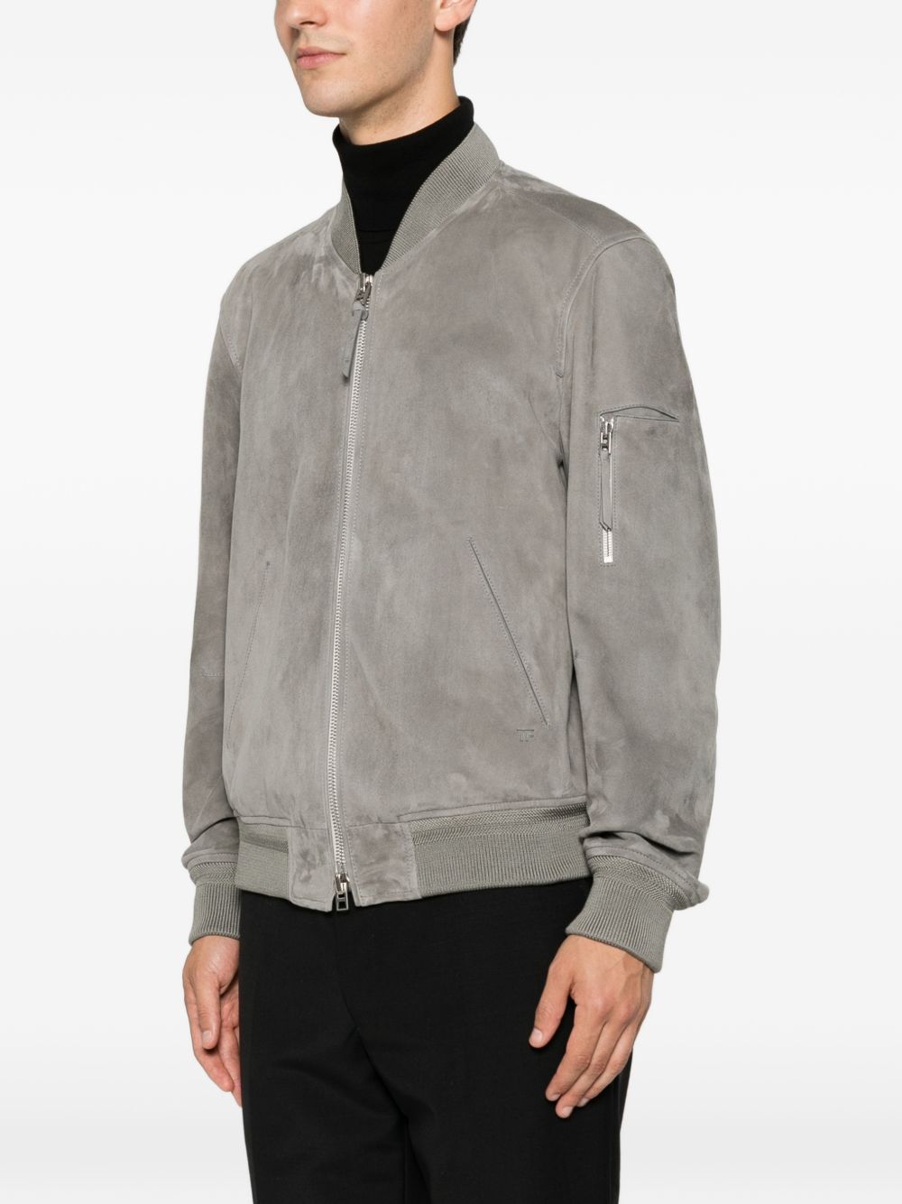 Tom Ford Men Suede Leather Bomber Jacket