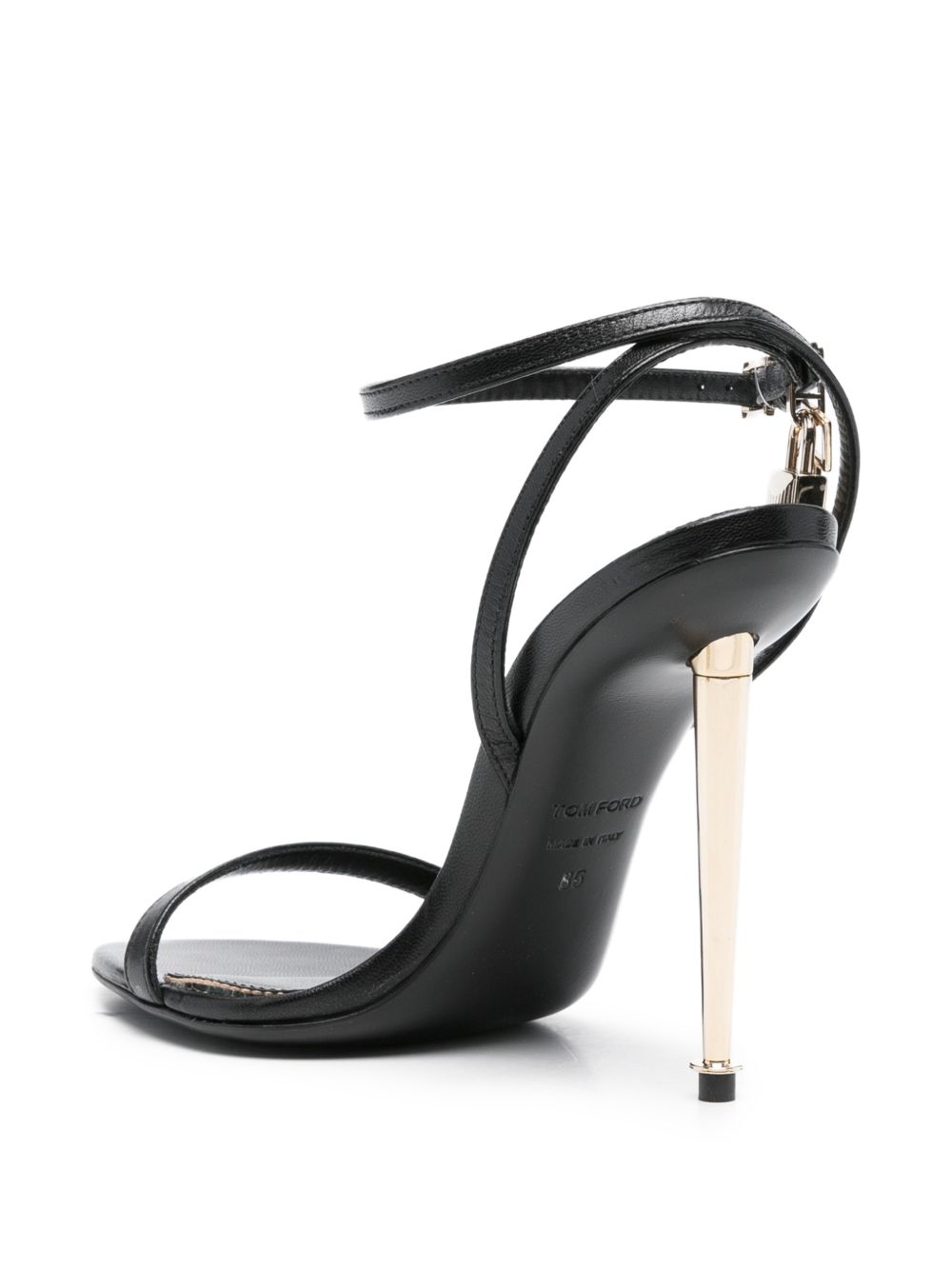 Tom Ford Women Padlock Leather Heel Sandals TOM FORD