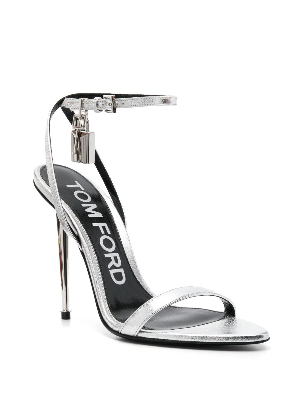 Tom Ford Women Padlock Leather Heel Sandals TOM FORD