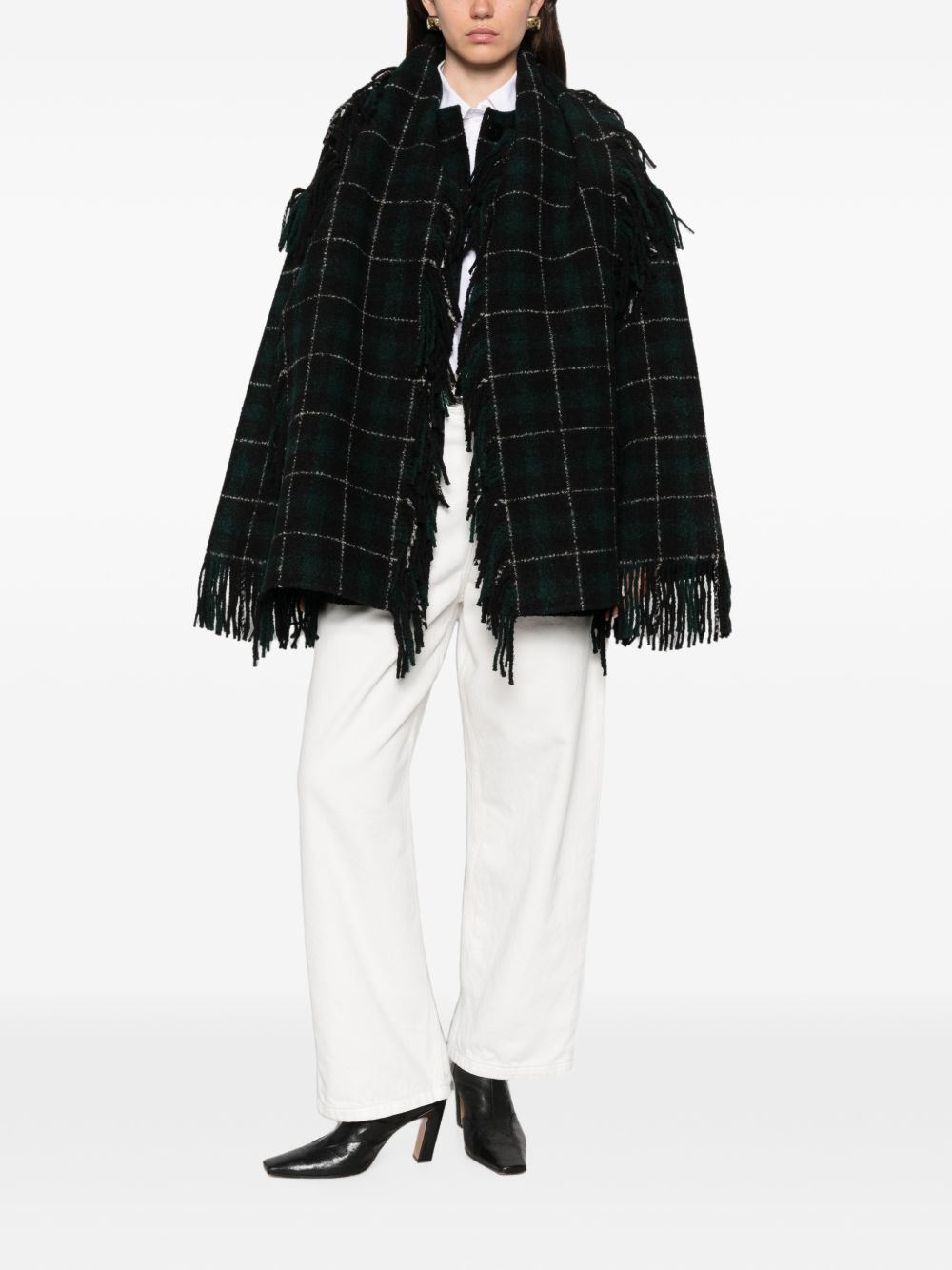 Toteme Women Wool Fringed Scarf Jacket TOTEME