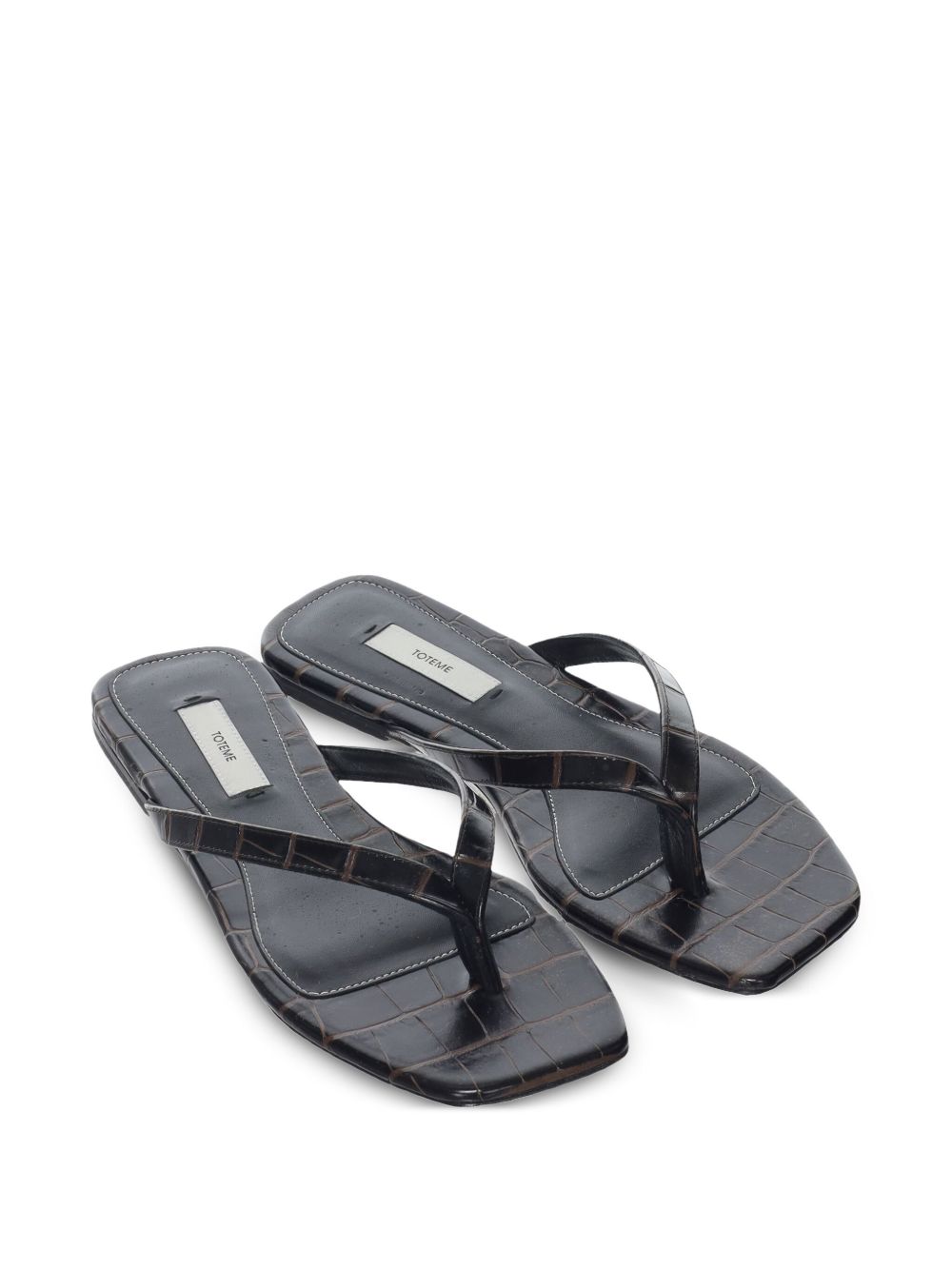 Toteme Women Leather Flat Thong Sandals TOTEME