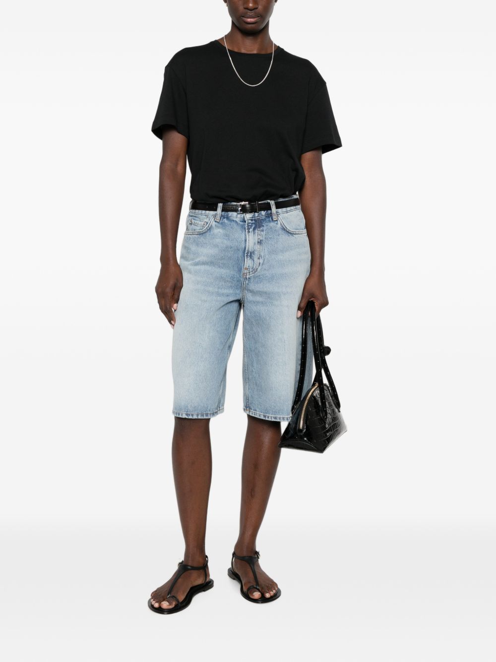 Toteme Women Denim Cotton Bermuda Shorts TOTEME