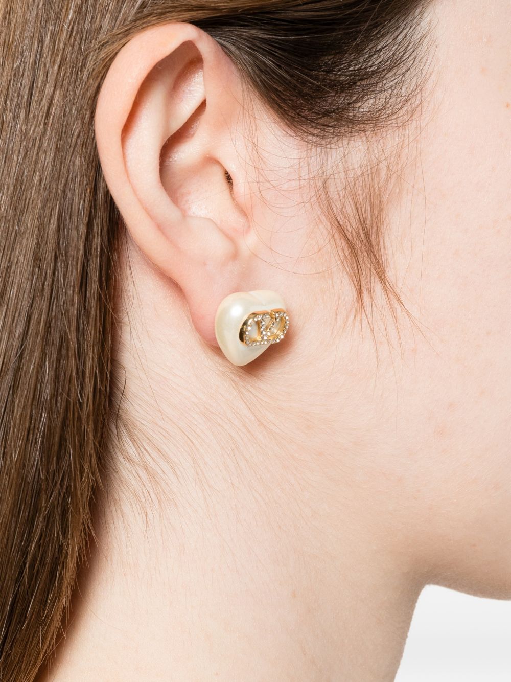 Valentino Garavani Women Vlogo Signature Strass Pearl Earrings