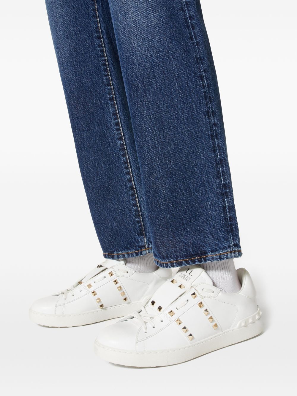 Valentino Garavani Men Rockstud Untitled Leather Sneakers