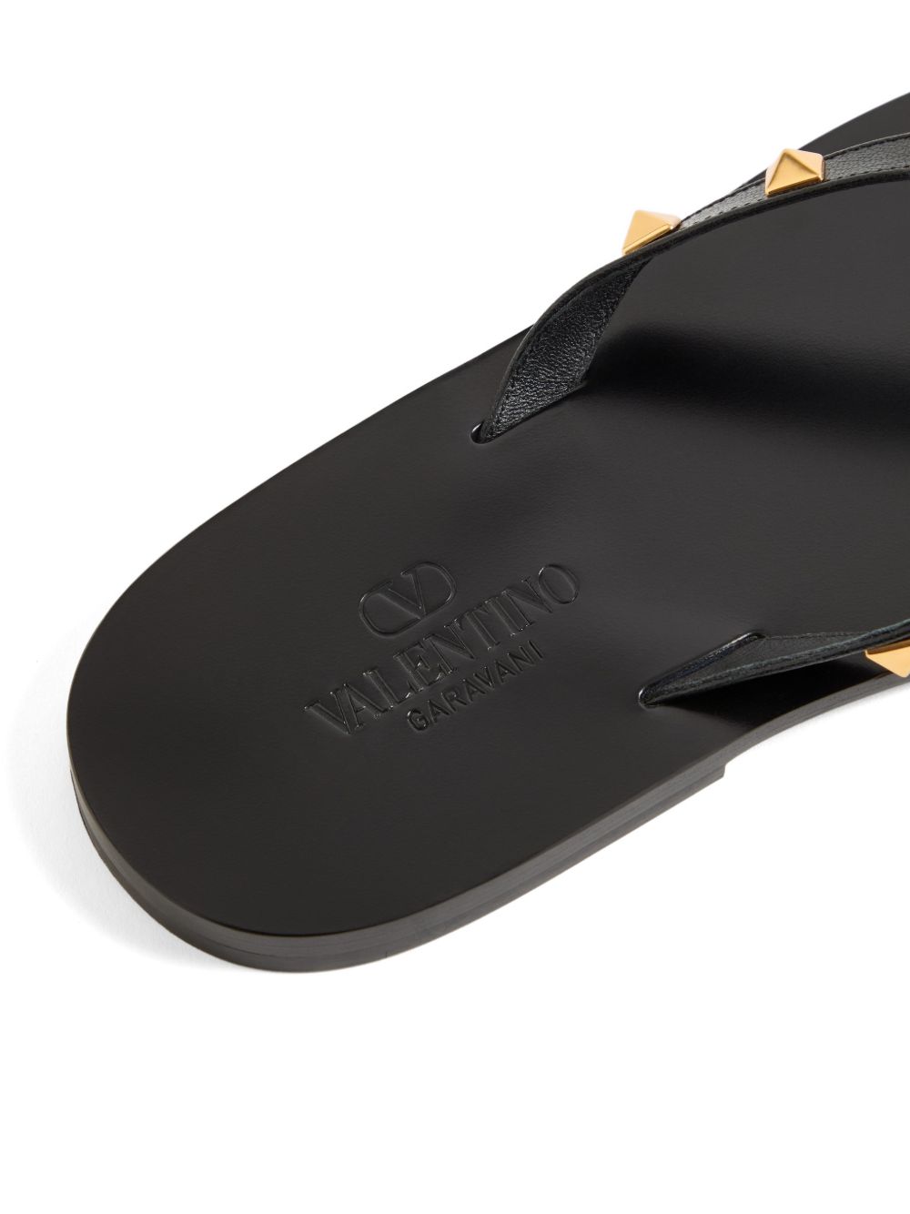 Valentino Garavani Men Rockstud Leather Thong Sandals