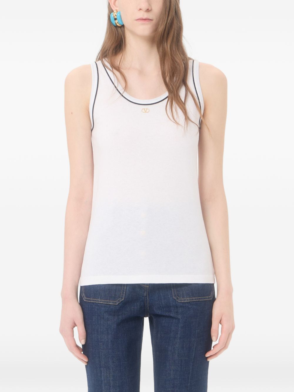Valentino Women Logo Cotton Tank Top VALENTINO