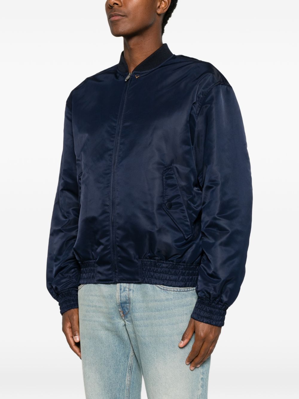 Valentino Men Vgold Nylon Bomber Jacket VALENTINO