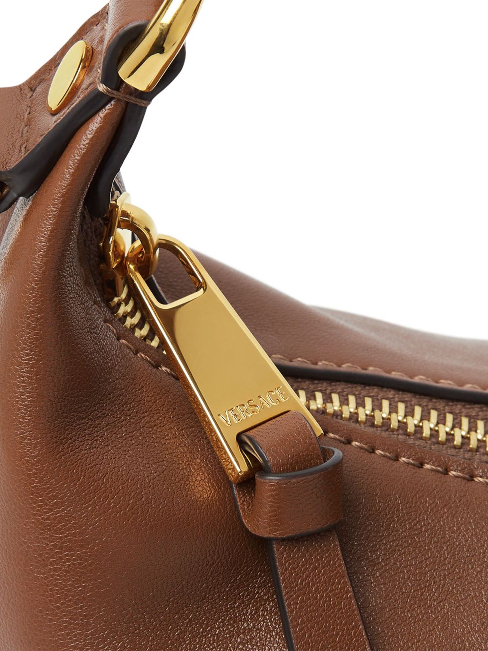 Versace Women Versace Tag Leather Hobo Bag VERSACE