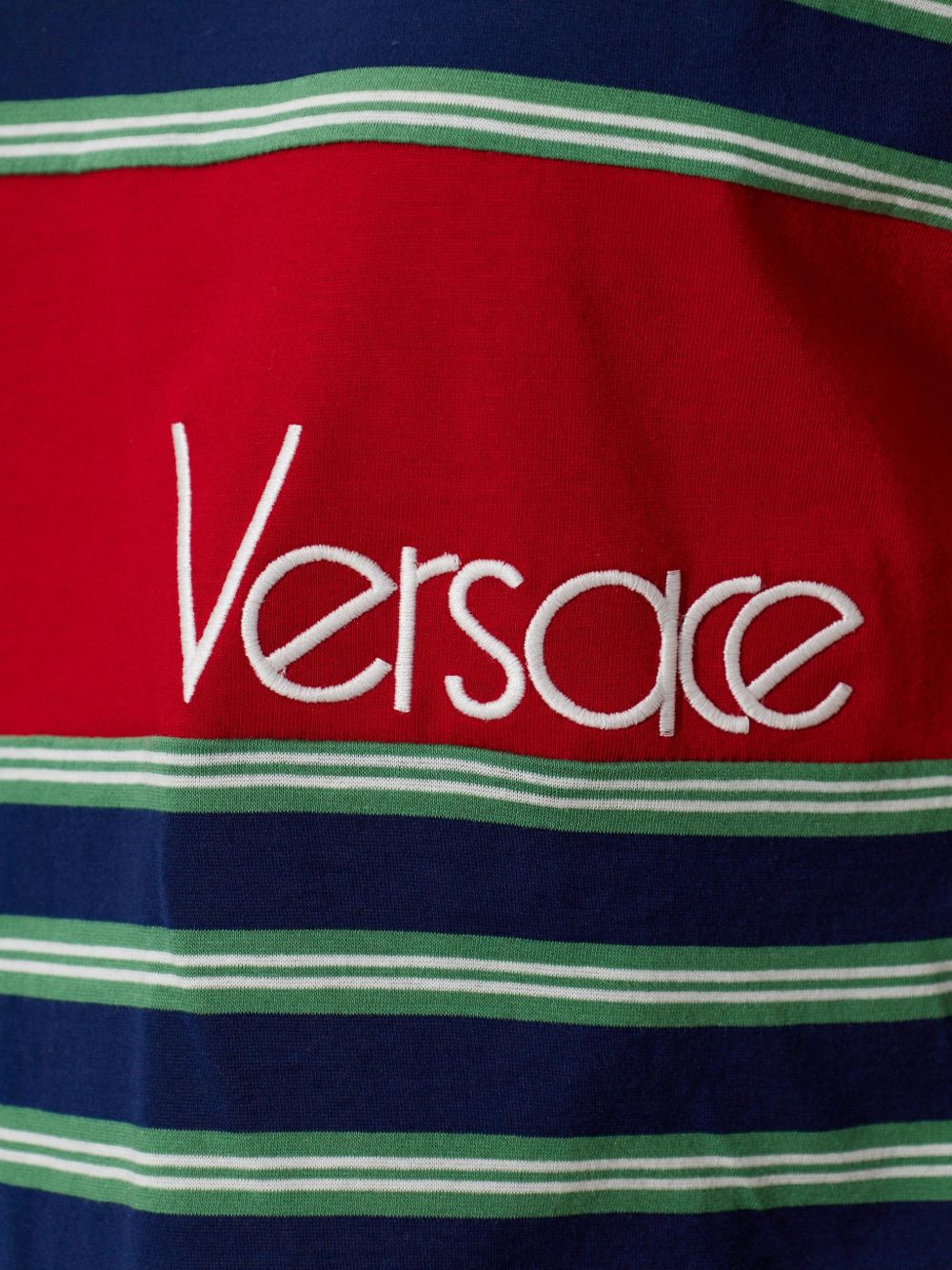 Versace Women Striped Cotton T-Shirt VERSACE