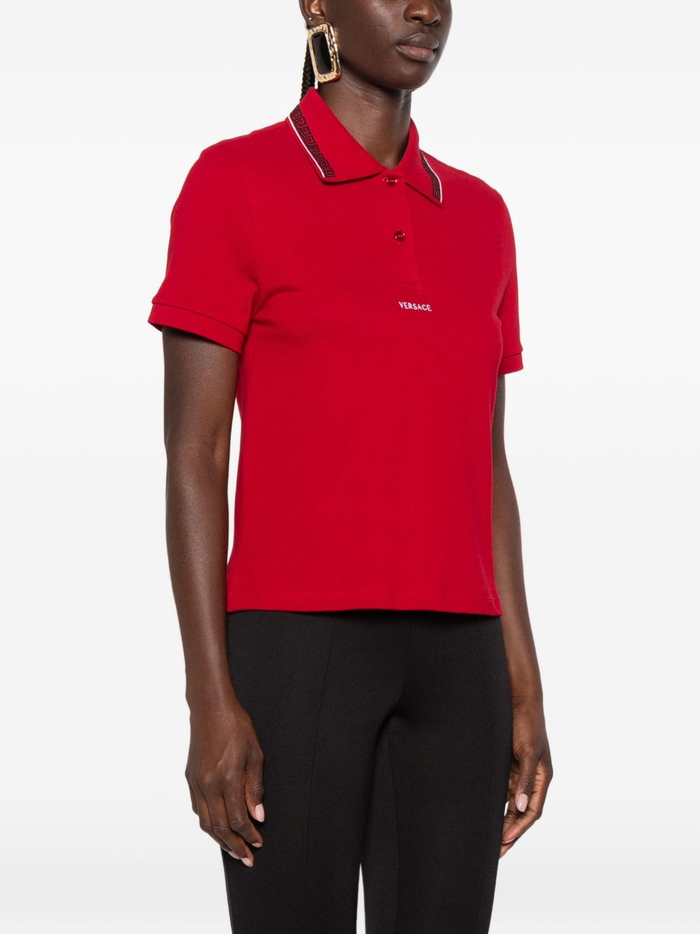 Versace Women Logo Cotton Polo Shirt VERSACE