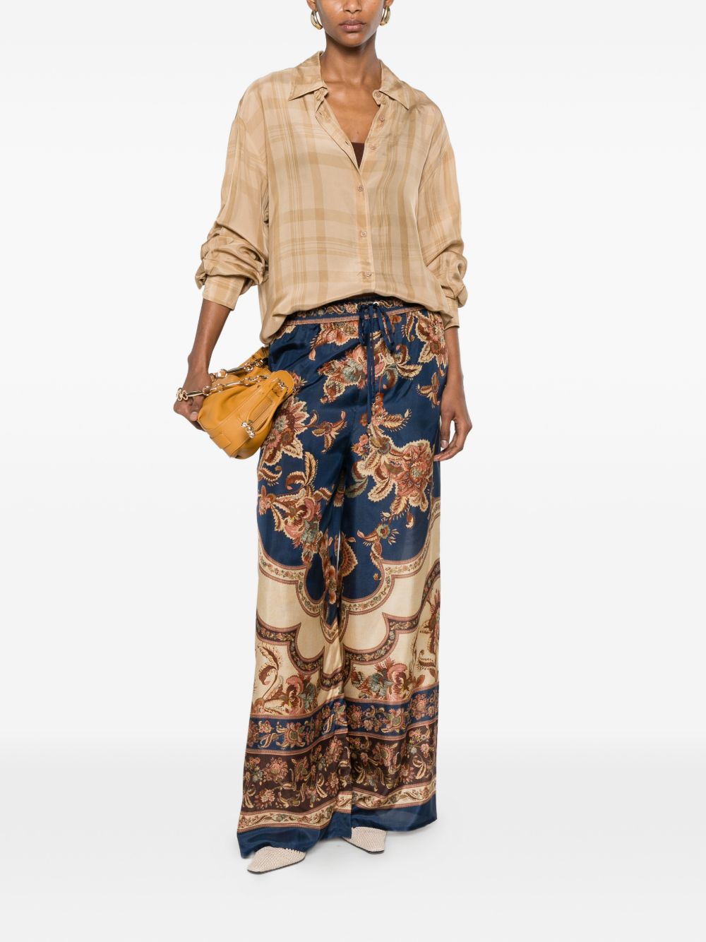 Zimmermann Women Aster Printed Silk Trousers ZIMMERMANN