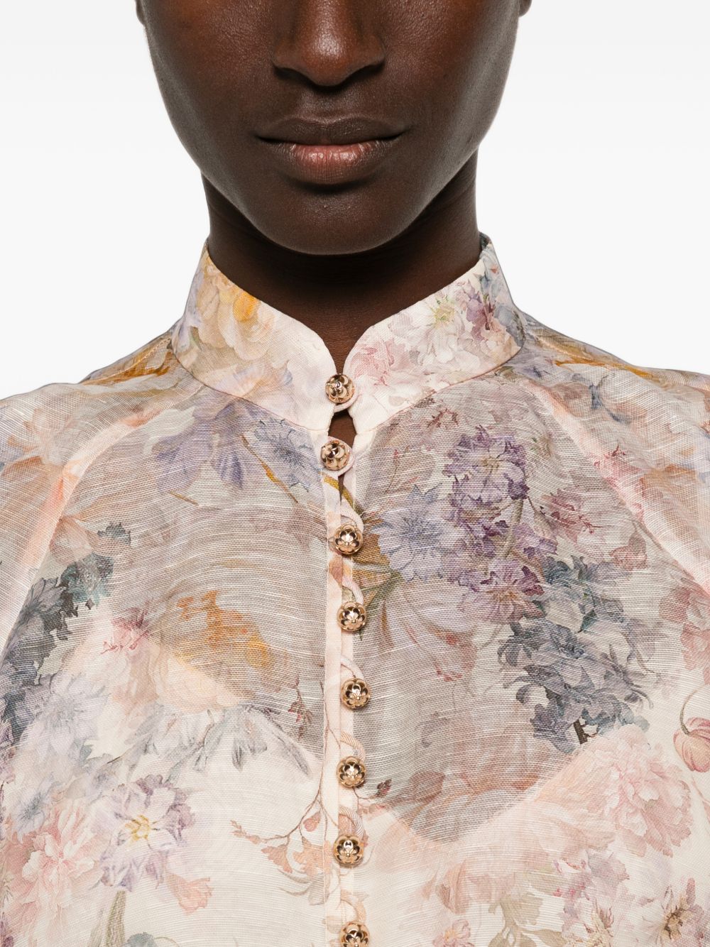Zimmermann Women Ascent Linen And Silk Blouse ZIMMERMANN