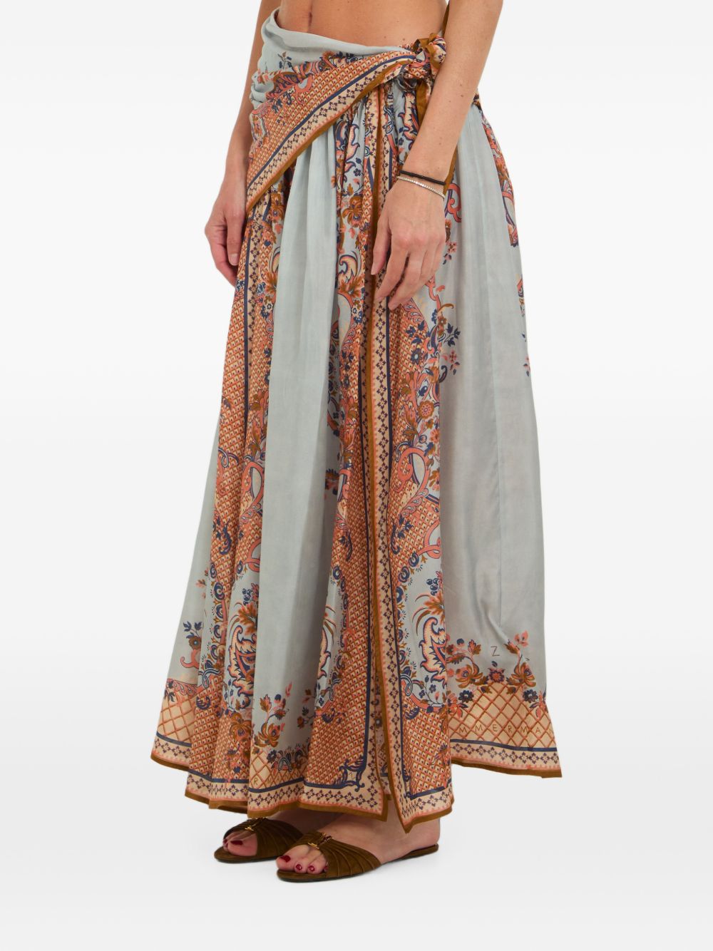 Zimmermann Women Aster Silk Long Skirt ZIMMERMANN