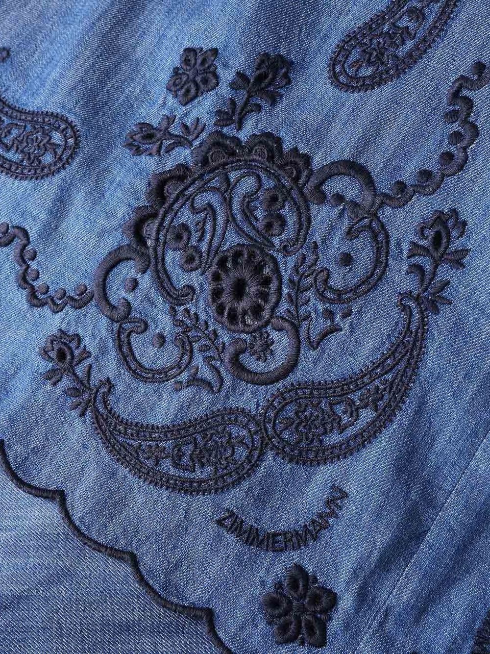 Zimmermann Women Aster Denim Midi Dress ZIMMERMANN